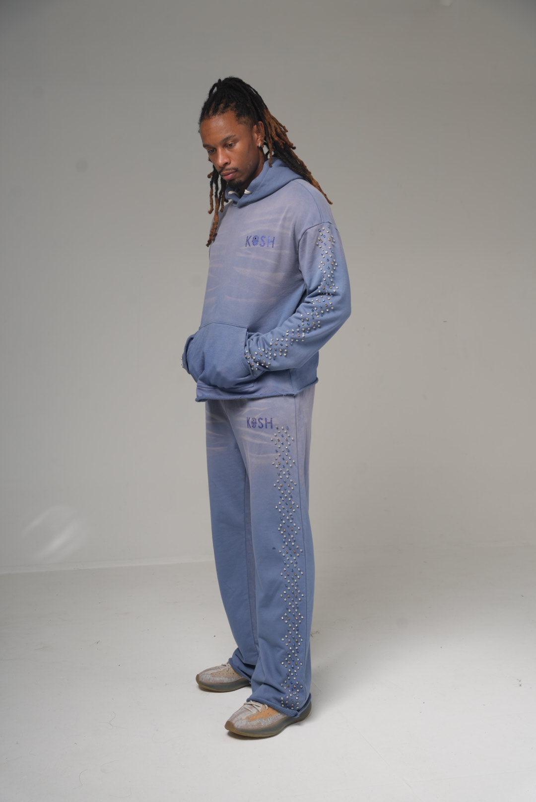 Cali Washed Pant with Stones Blue Whiskers