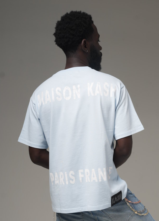 Maison Kash Tee in sky blue – view 4 of 9