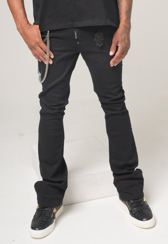 KASH STACKED DENIM - BLACK