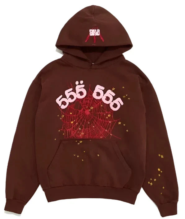 SPIDER 555 BROWN HOODIE - BROWN
