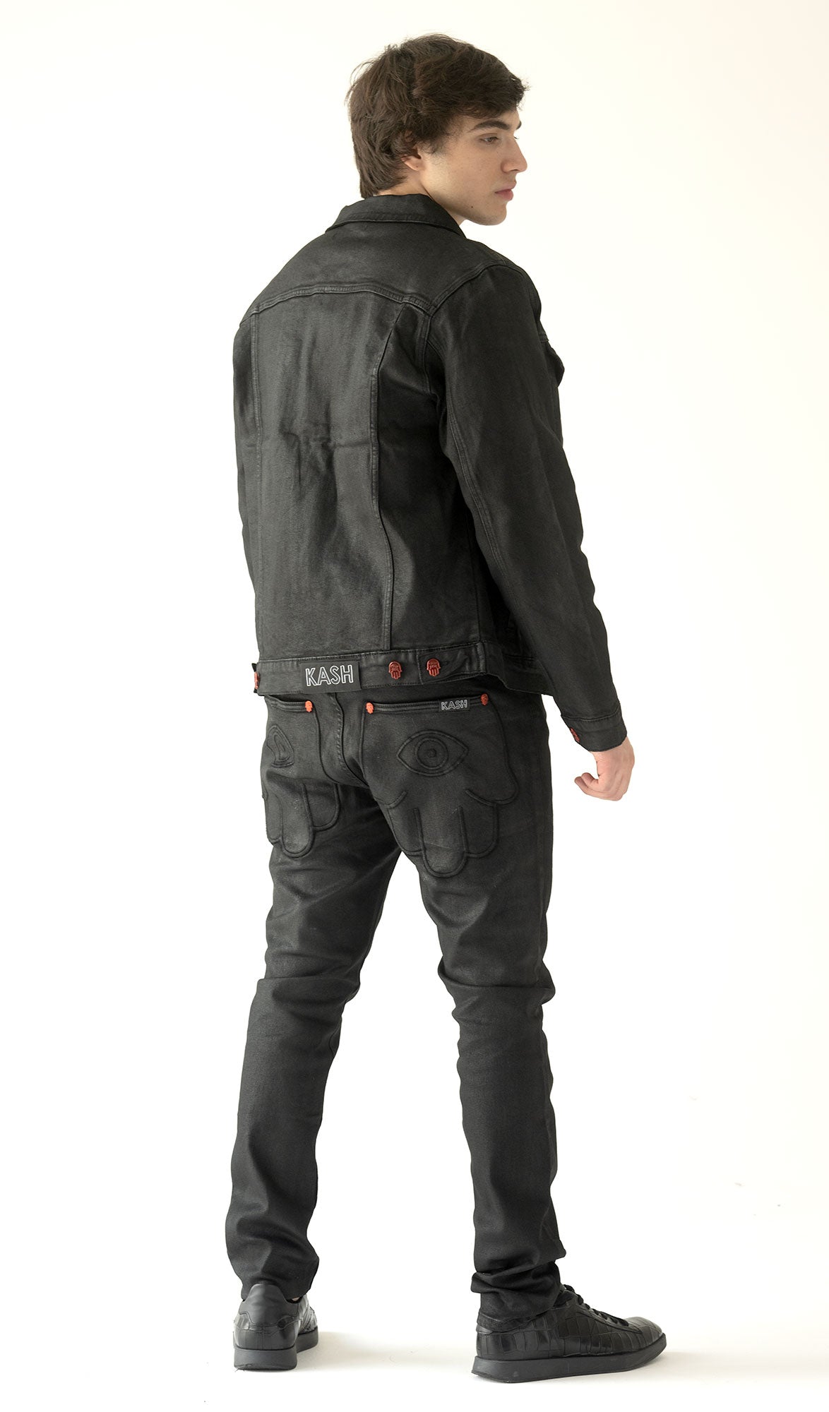 HAMSA POCKET WAX DENIM - BLACK