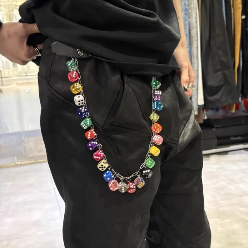 Colorful Dice Wallet Chain