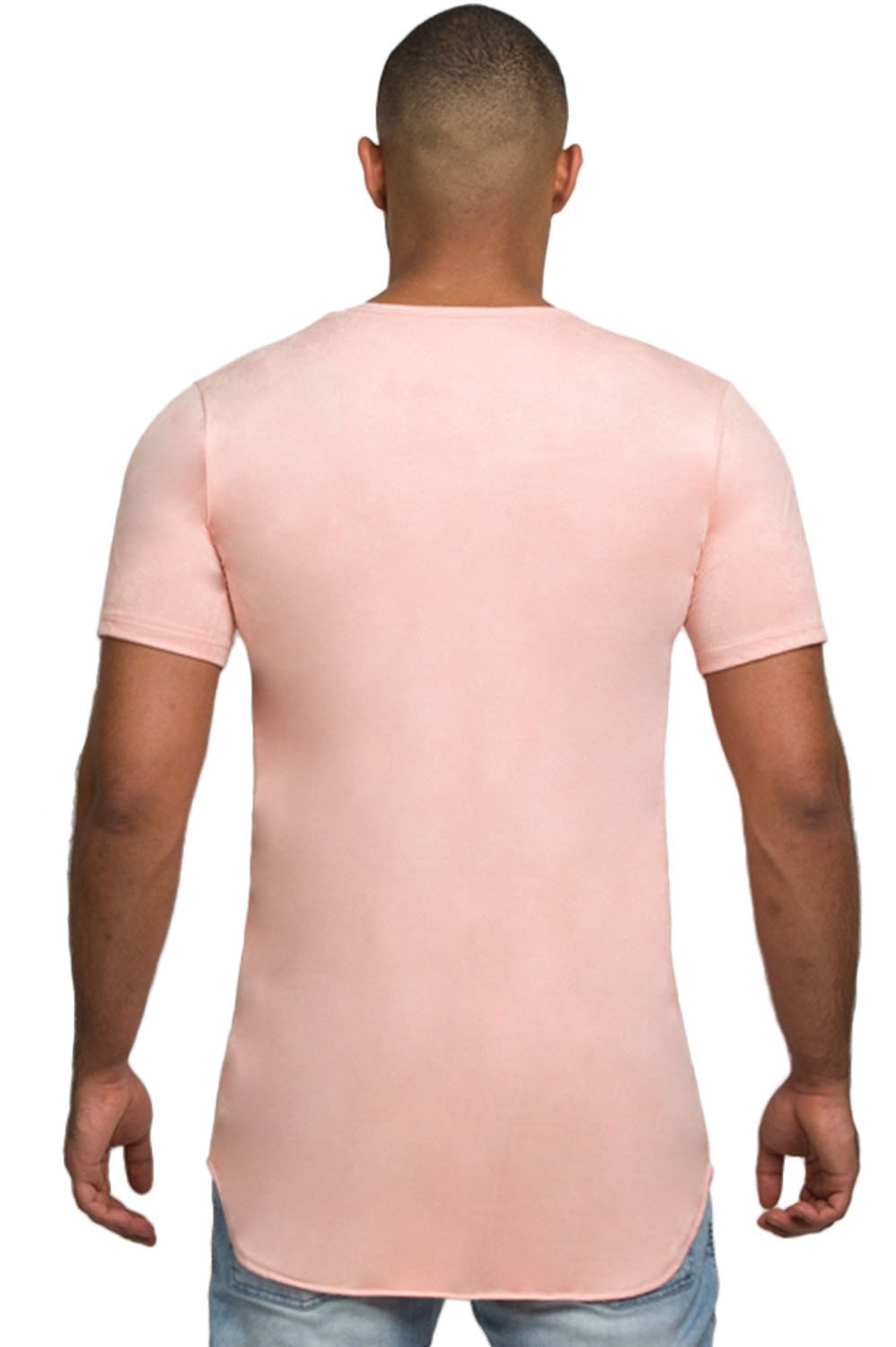 Kash Elongated Stretch Suede Peony Tunic in Peony – view 2 of 5