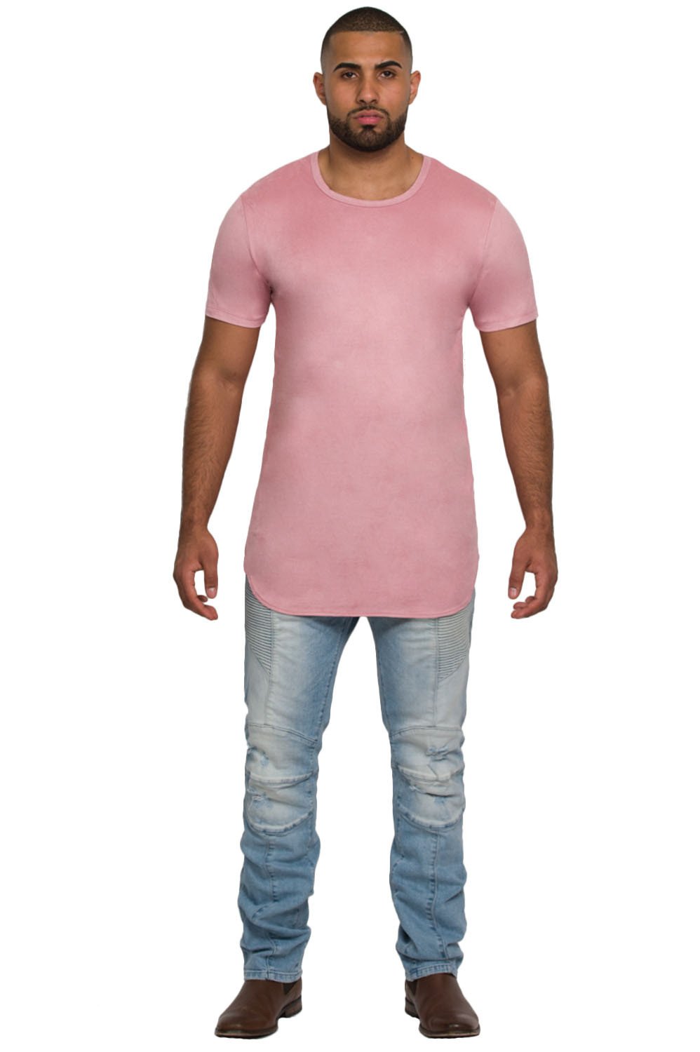 Kash Elongated Stretch Suede Rose Gold Tunic in Rose Gold – view 5 of 8