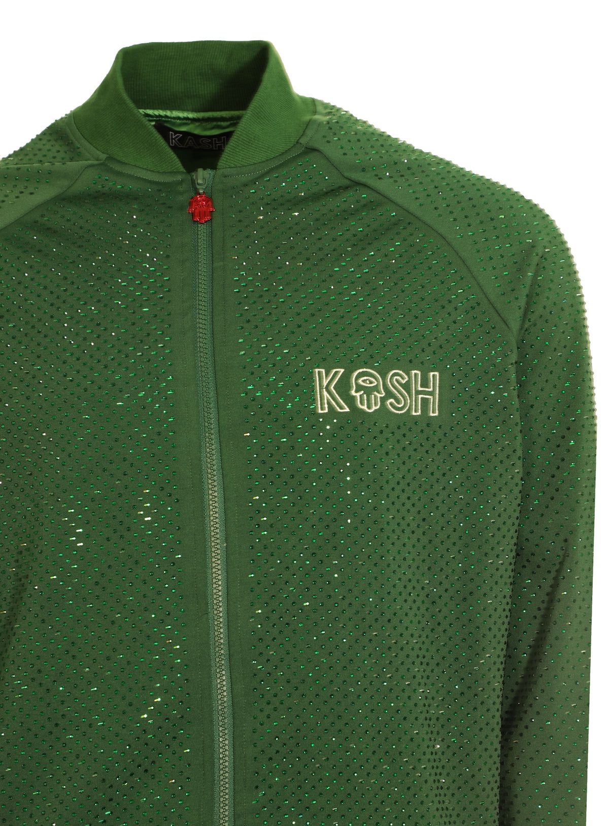 KASH ALL OVER DIAMOND TRACK JACKET - GREEN