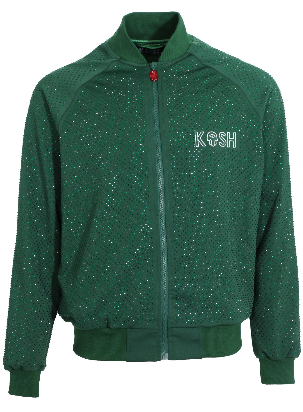 KASH ALL OVER DIAMOND TRACK JACKET - GREEN