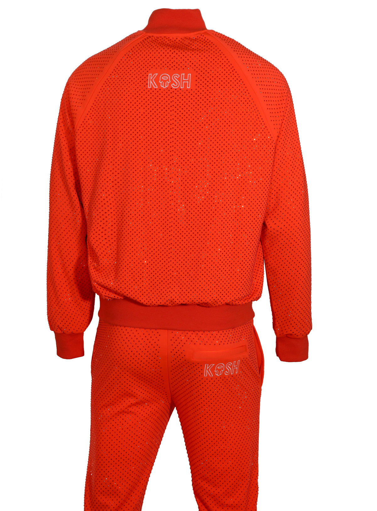 KASH ALL OVER DIAMOND TRACK JACKET - ORANGE