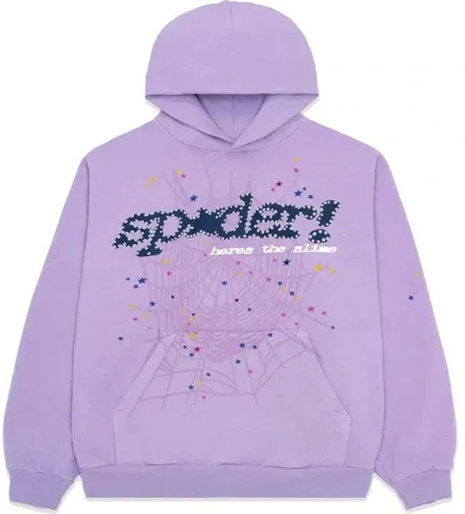 Sp5der Acai pullover hoodie in purple – view 1 of 2