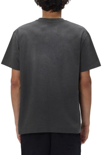 Purple Textured Jersey SS Tee - Black, back on model