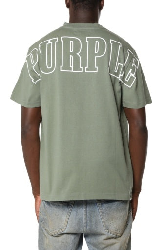Purple HWT Jersey SS Tee - Green, back on model