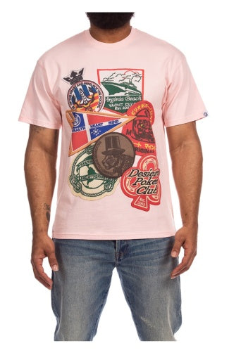 BB Patches SS Tee - Strawberry Cream