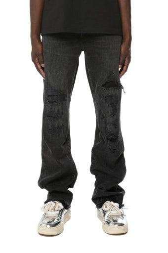 Purple Vintage Heavy Destroy - Black, front on model