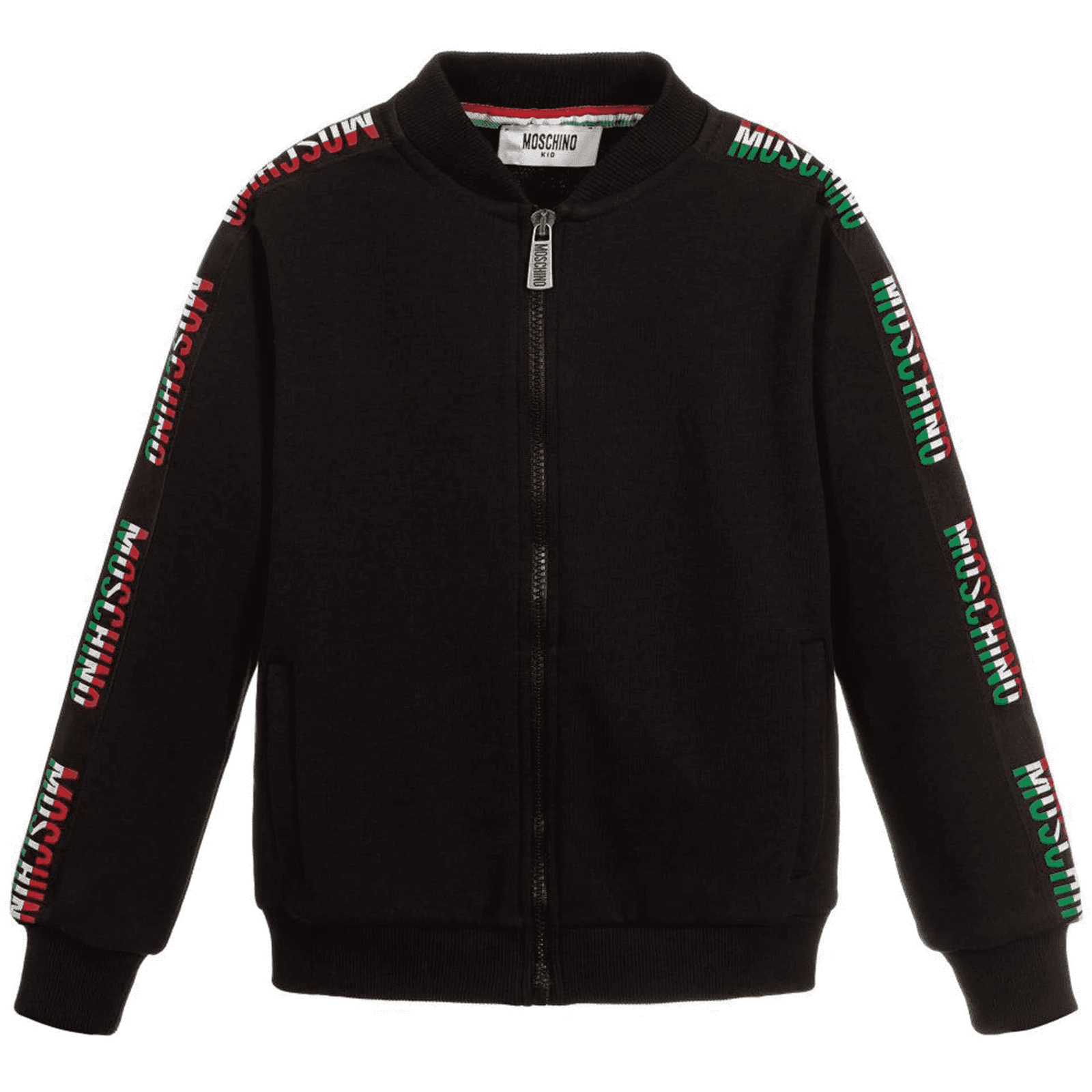 Moschino Kids Boys Zipped Sweatshirt in black – view 1 of 2