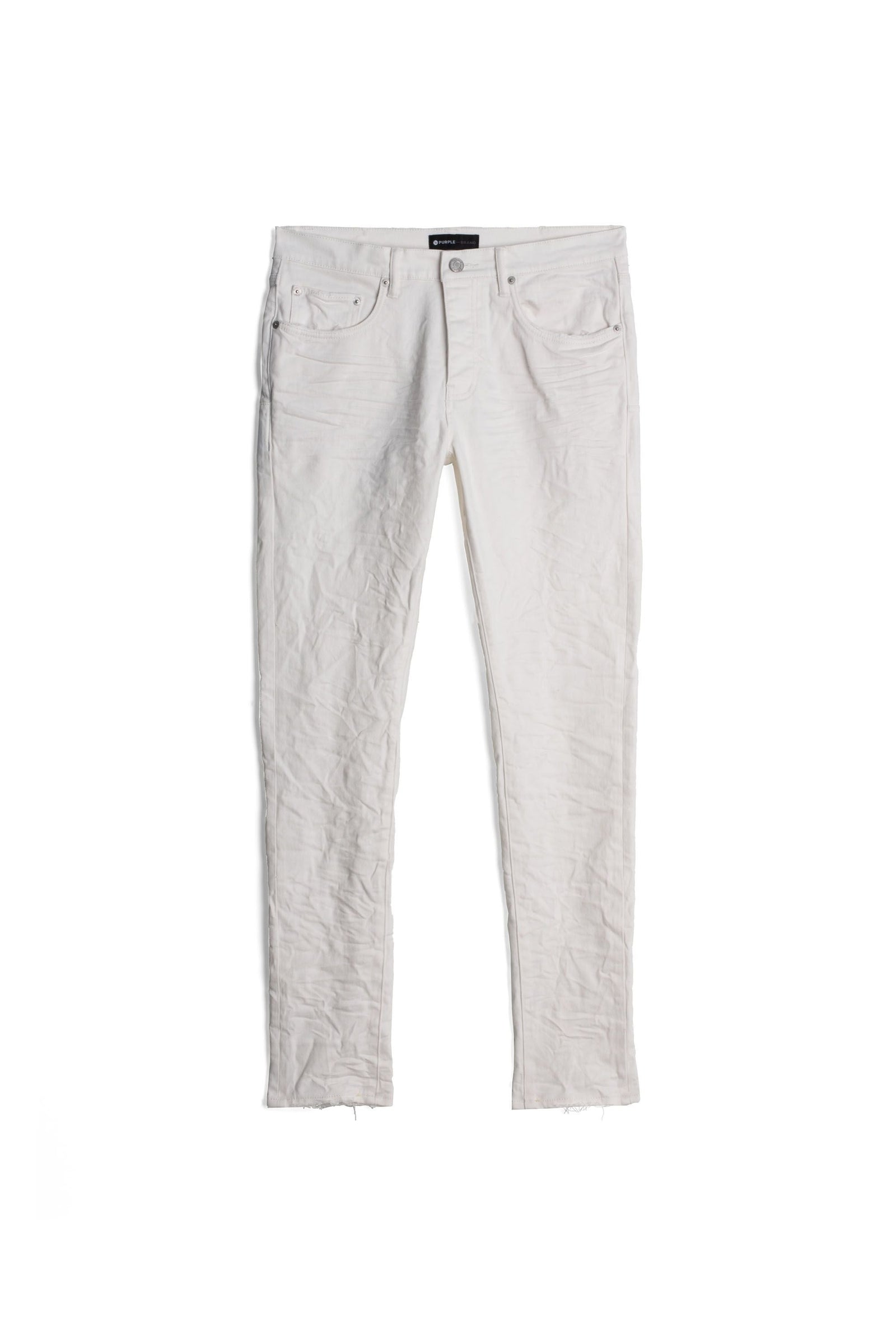 Purple men's jeans in optic white – view 1 of 3