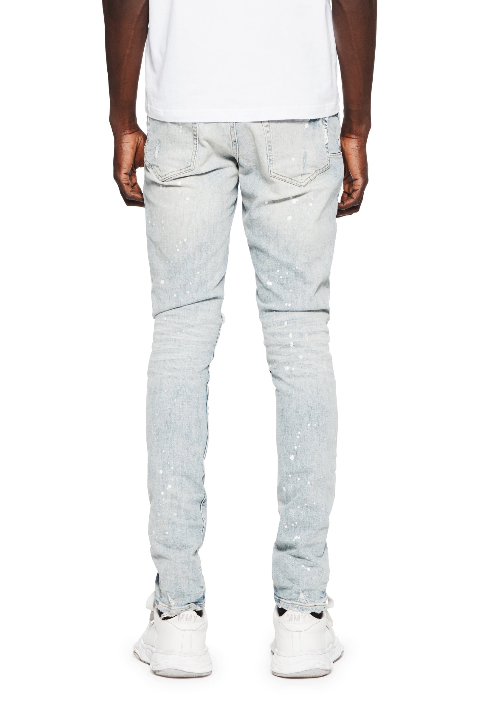 Purple Brand P001 Light Indigo Paint slim men's jeans in light blue – view 3 of 3