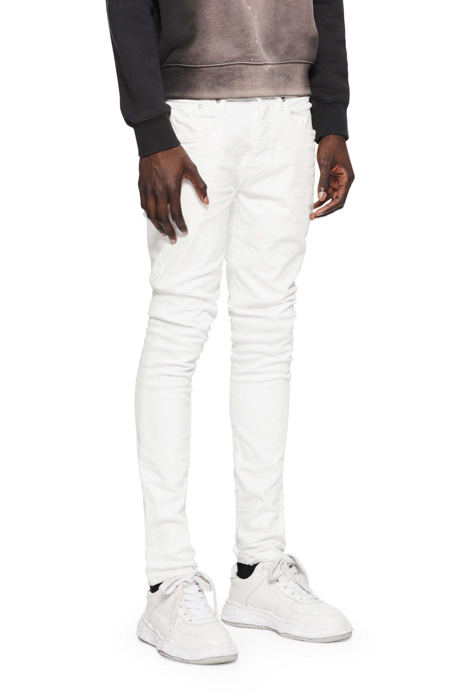 Purple men's jeans in optic white – view 3 of 3