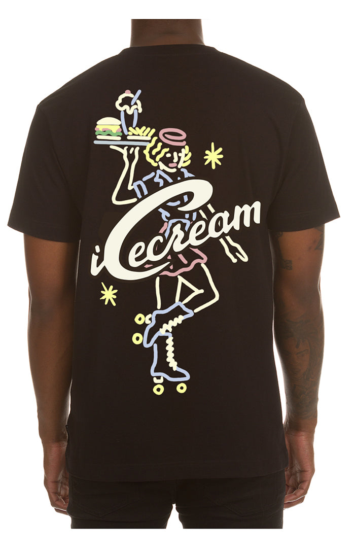 Icecream waitress ss tee - Black
