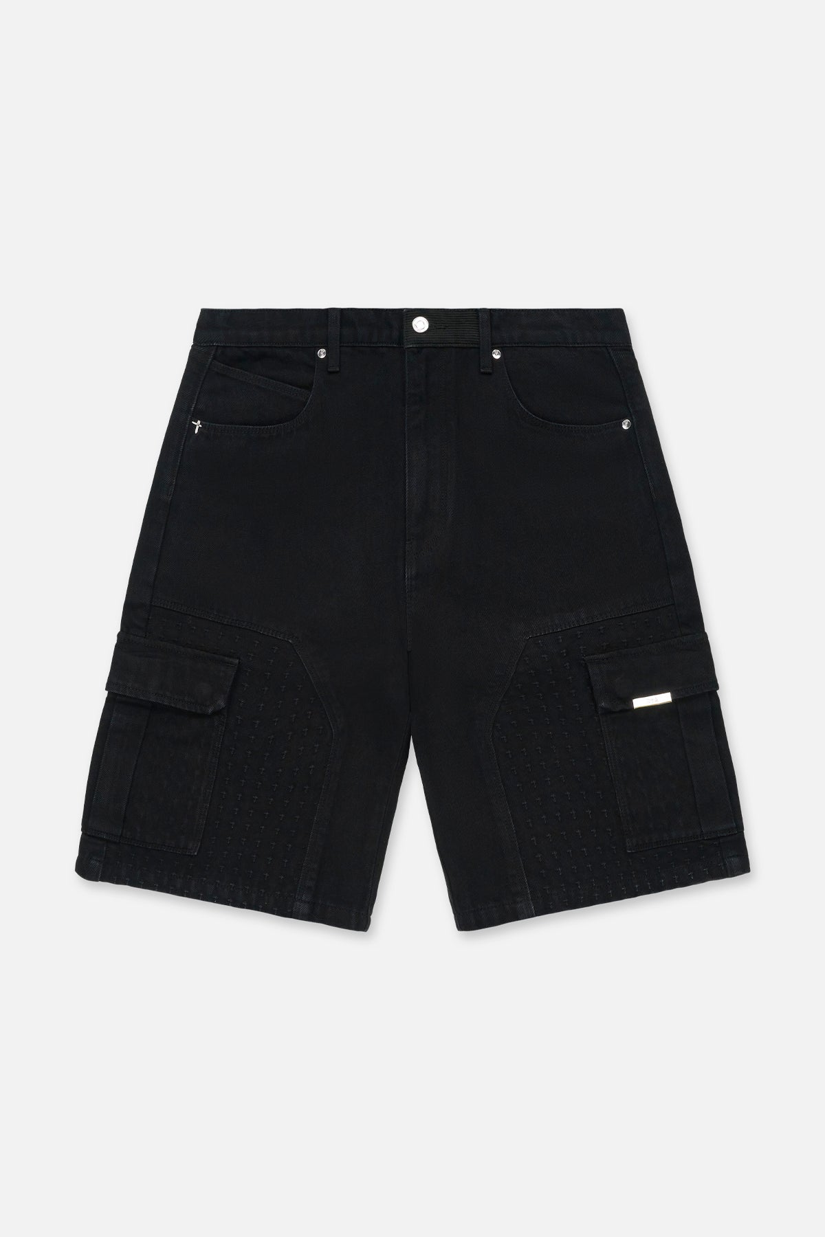 RTA Joseph pants in black with 3D cross detailing – view 1 of 2