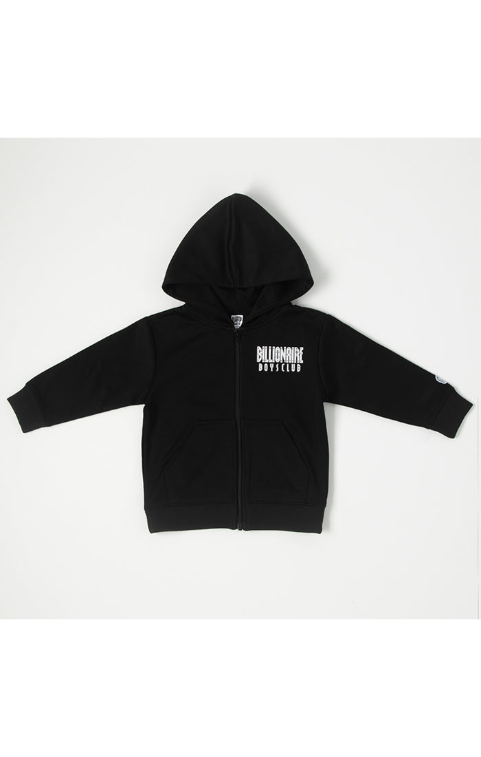 Kids bb straight font zip hoodie - Black