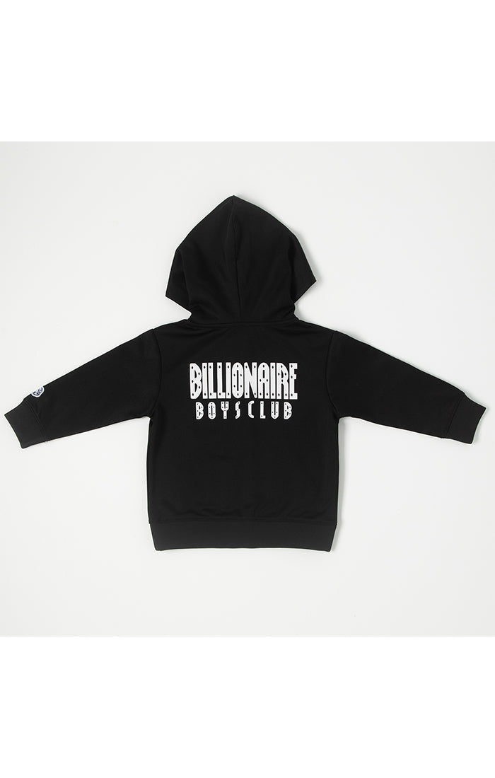 Kids bb straight font zip hoodie - Black