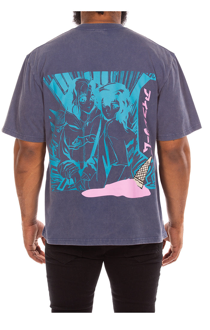 ICECREAM Big Time Short Sleeve Knit Tee in Sargasso Sea blue – view 1 of 2
