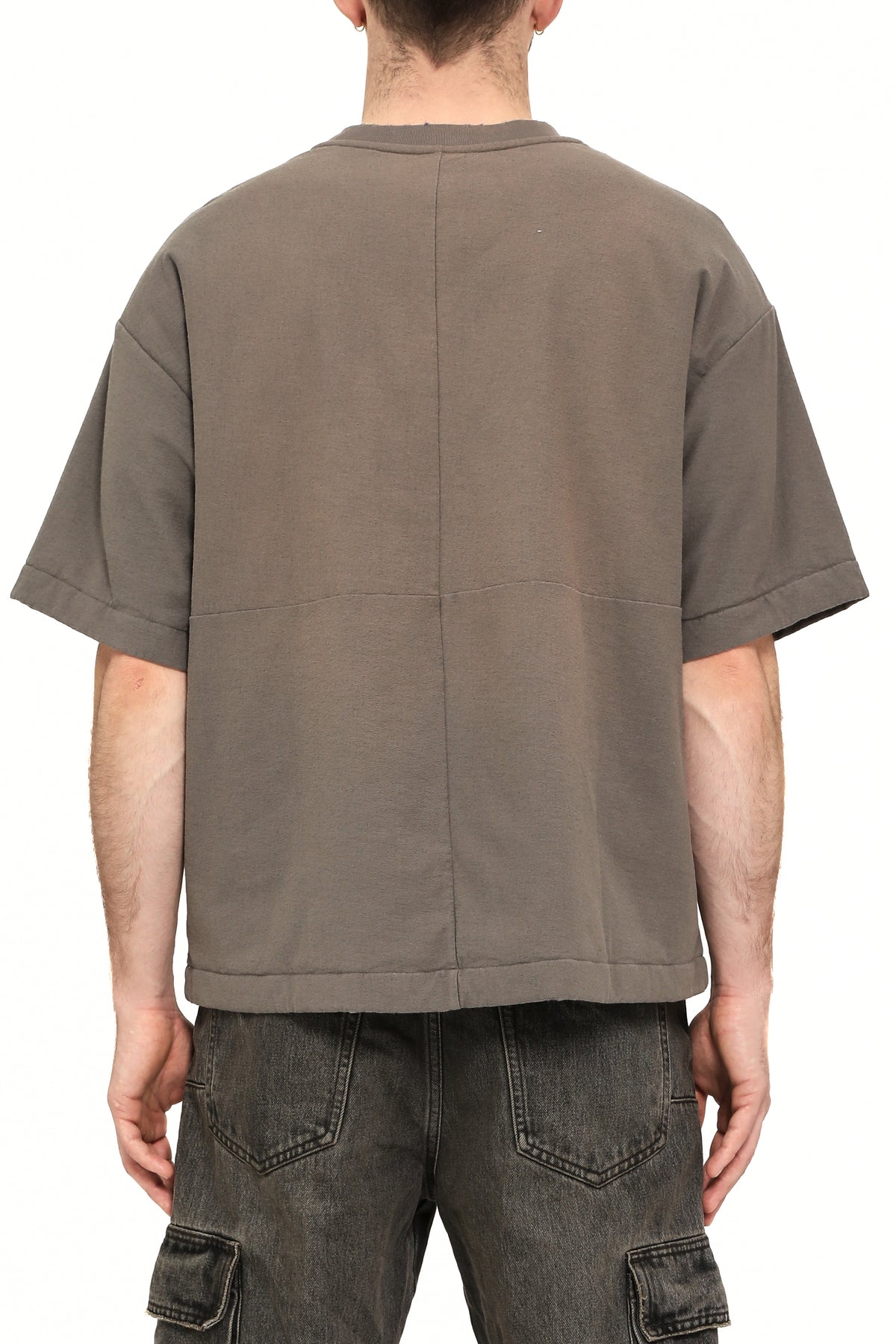 Purple Textured Jersey Padded Tee - Grey