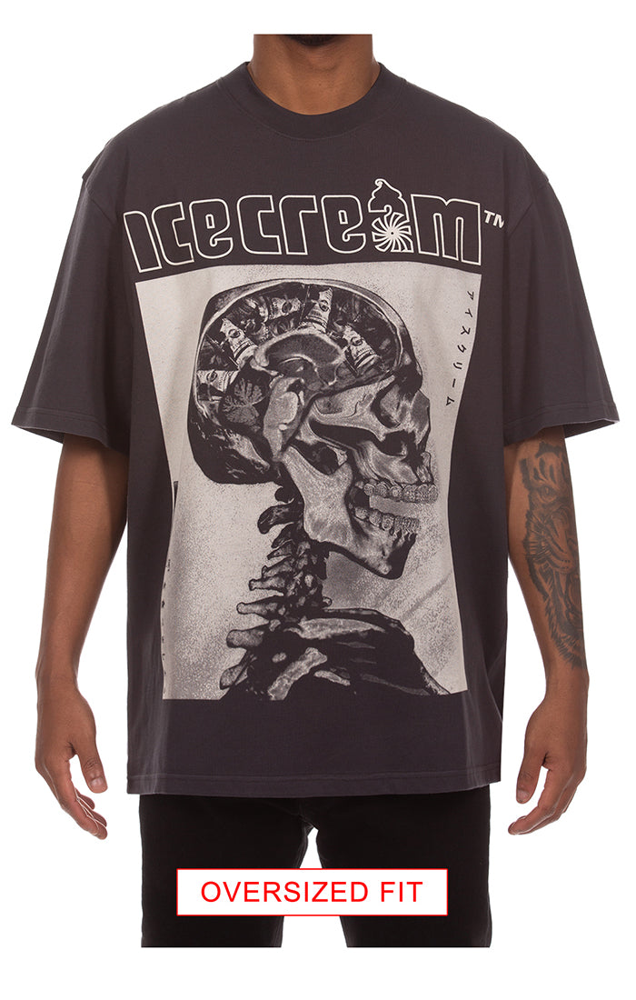 Icecream money on my mind ss knit (oversized) - Charcoal Art