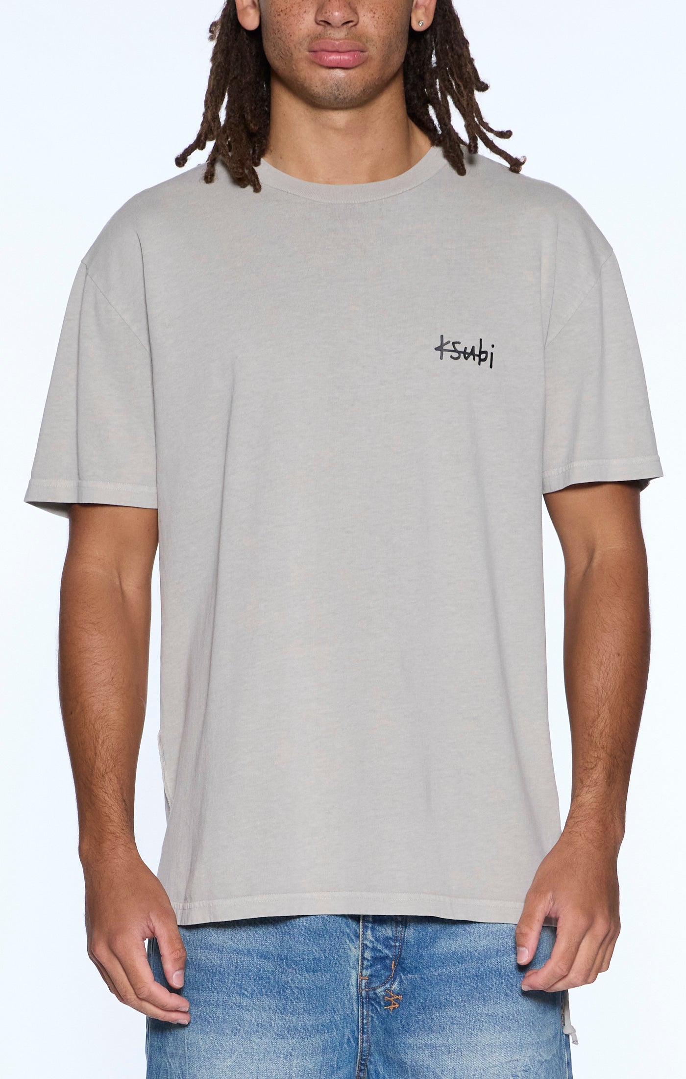 Ksubi All Day Biggie SS Tee in dust – view 1 of 2