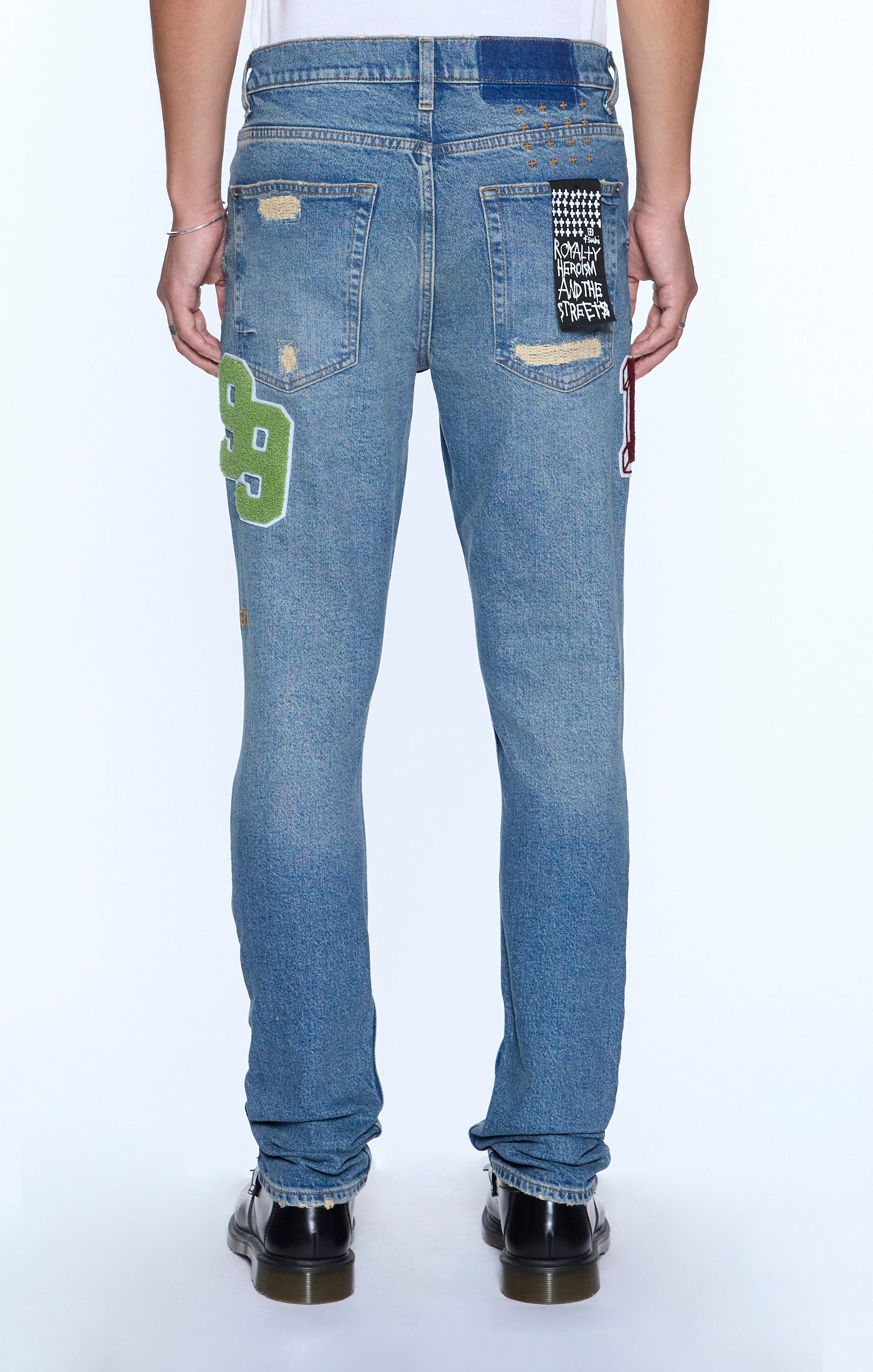 Ksubi Van Winkle Rodeo Patched Jeans in blue – view 2 of 2