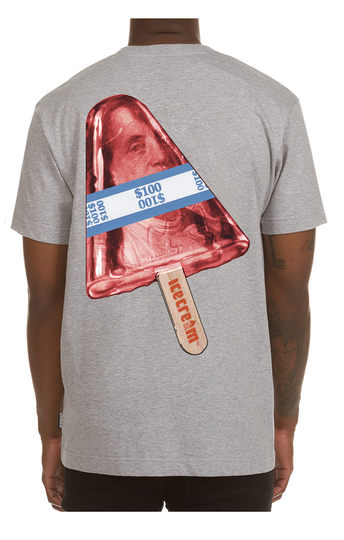 Icecream money pop ss tee - Heather Grey