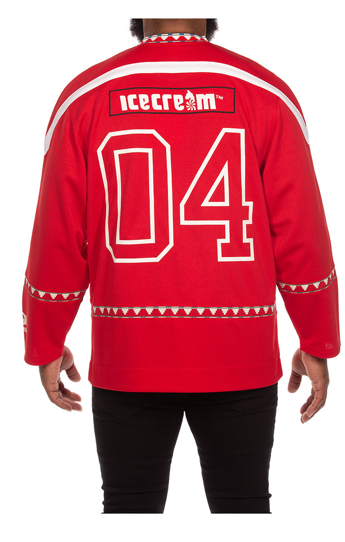 Icecream party on jersey ls knit - Goji Berry