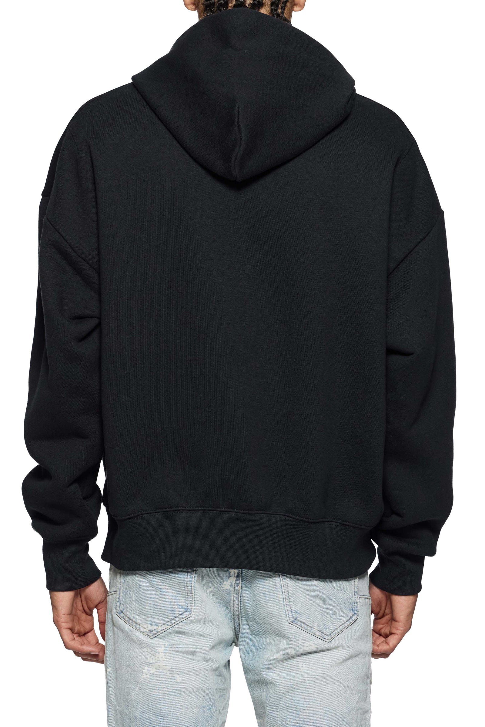 Purple Brand Heavyweight Fleece Pullover Hoodie in black – view 2 of 2