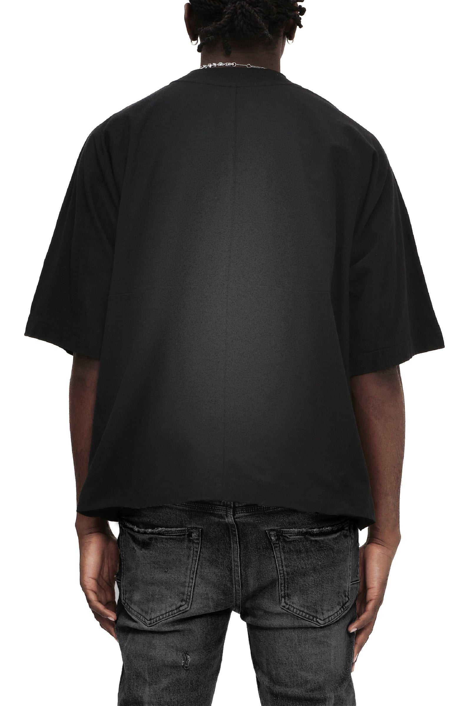 Purple Jeans Hwt Textured Jersey Ss - Black – view 2 of 2
