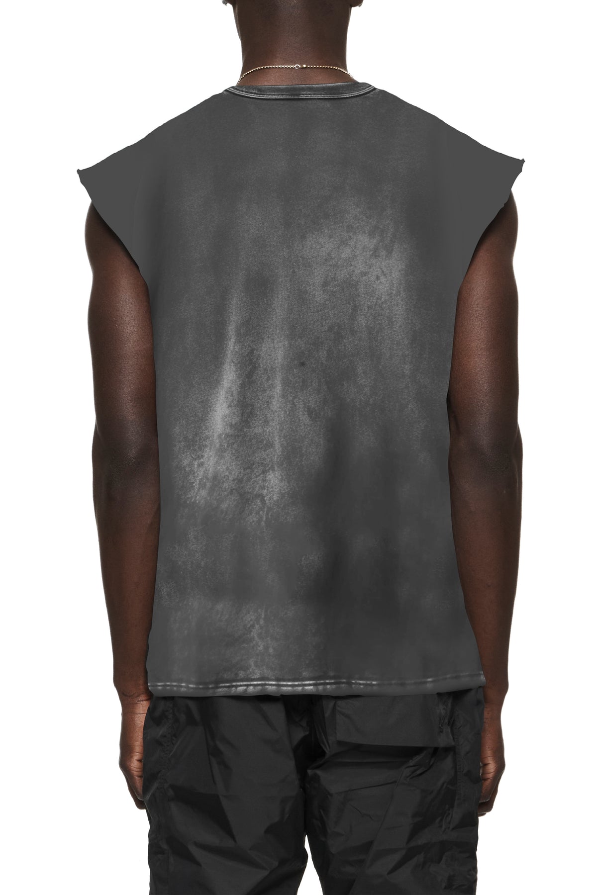 Textured Sleeveless Tee - Black