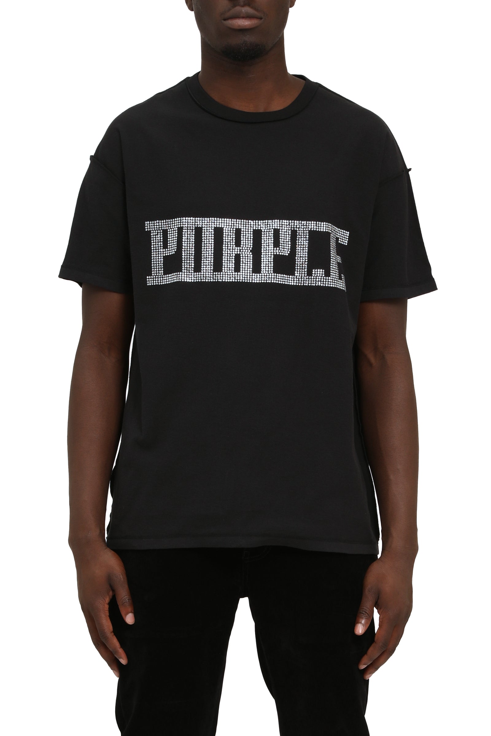 Purple Brand Textured Inside Out Tee in black – view 1 of 2