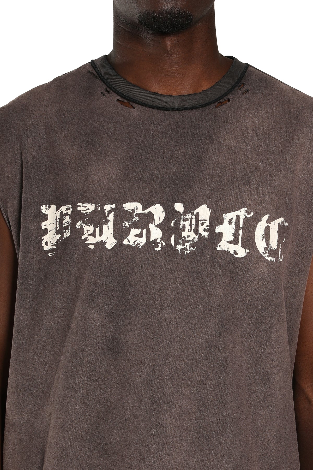 Textured Sleeveless Tee - Black