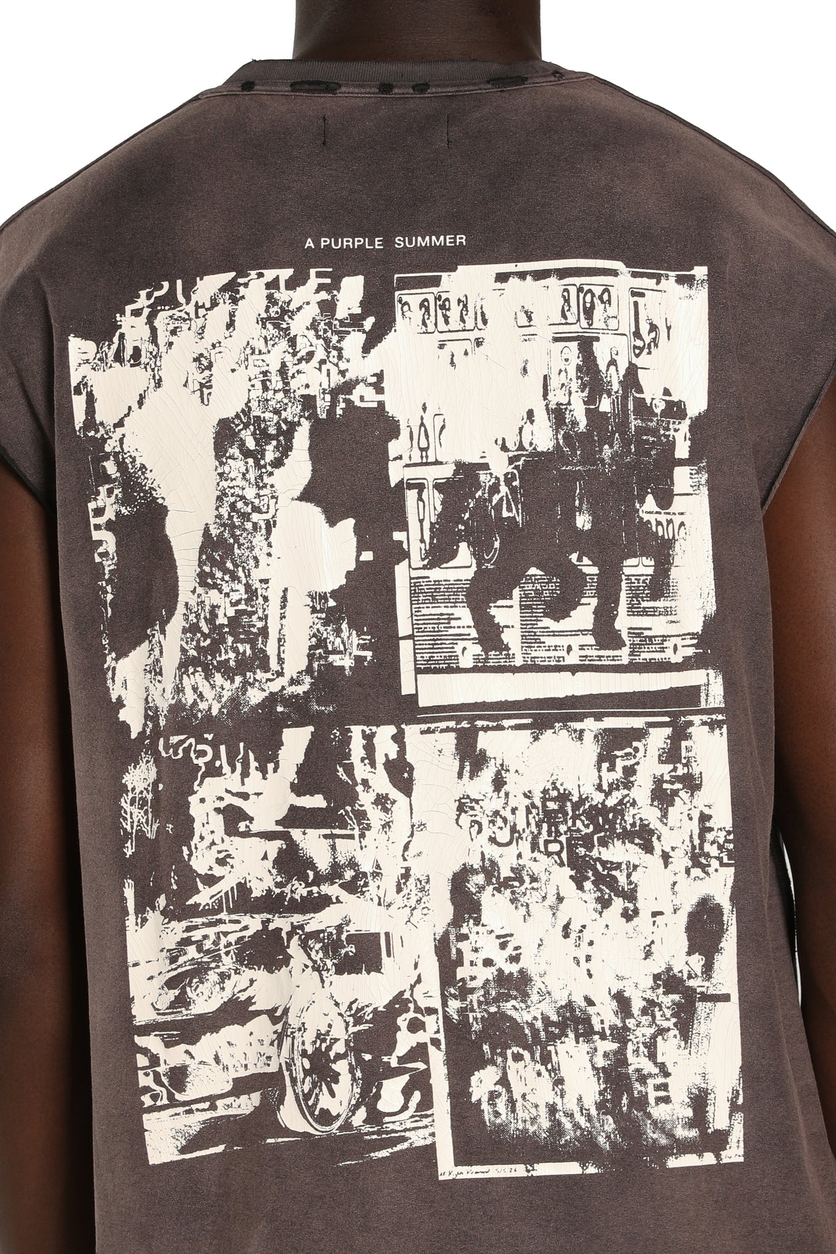 Textured Sleeveless Tee - Black