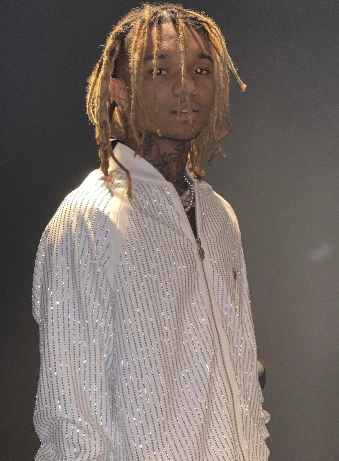 Men's All over Diamonds Pants-White/Clear