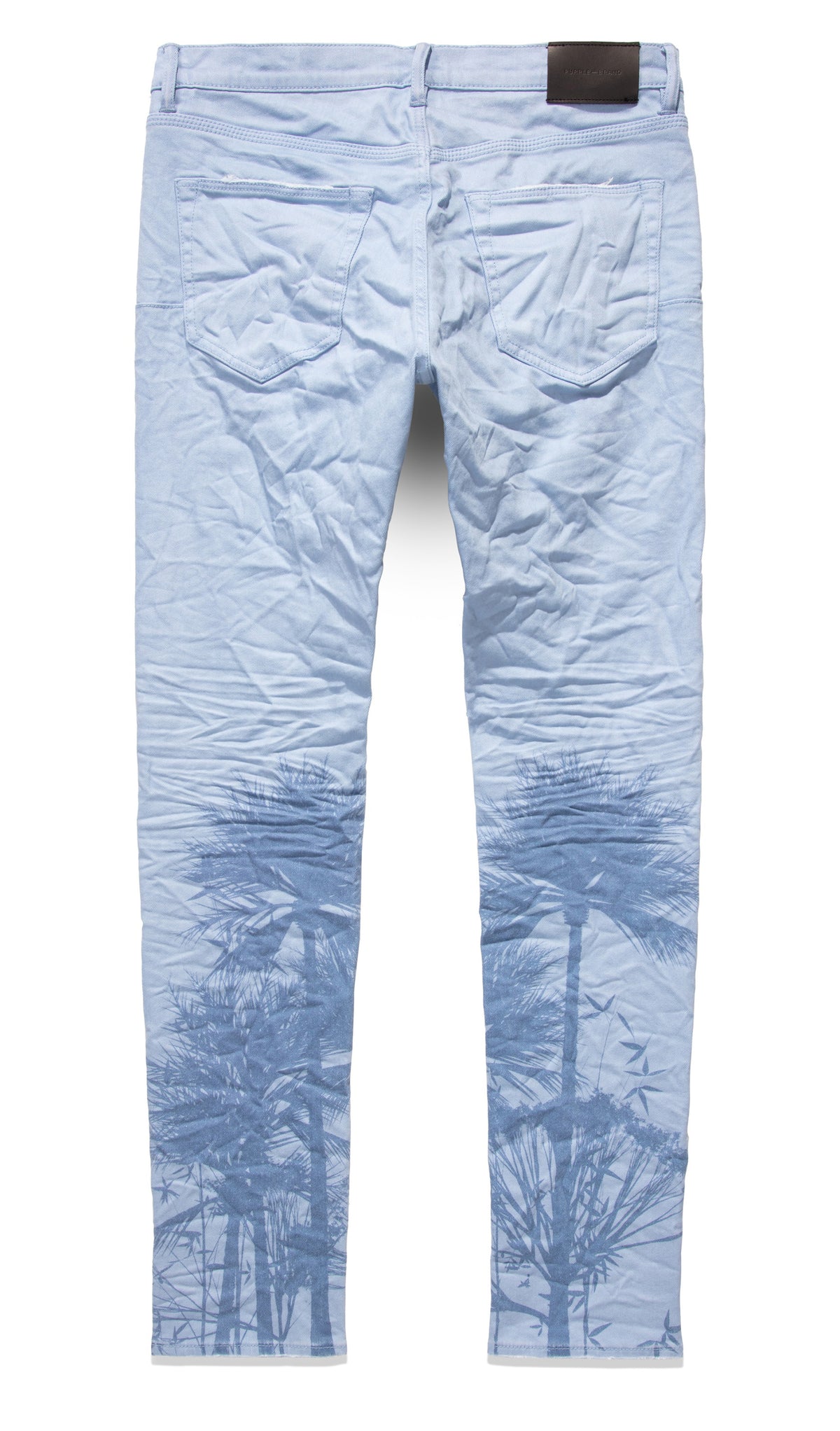 PLACID BLUE PALMS PRINT PANTS