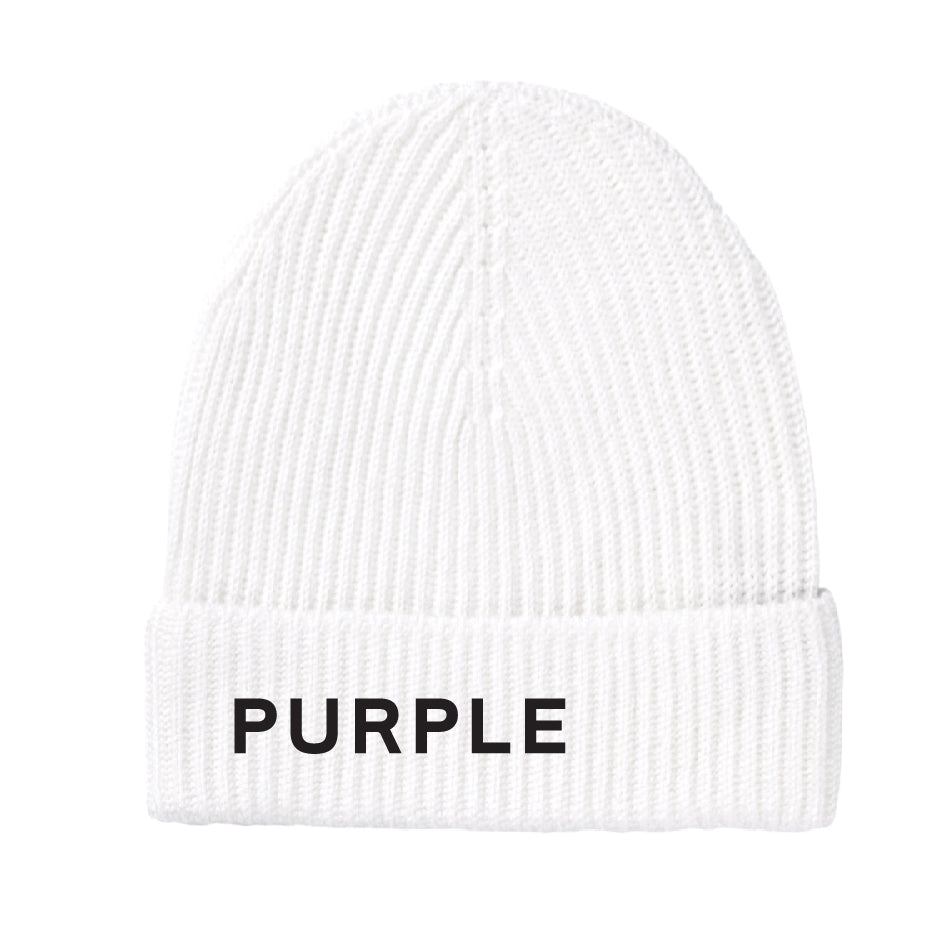 ACRYLIC CUFFED BEANIE - OFF WHITE