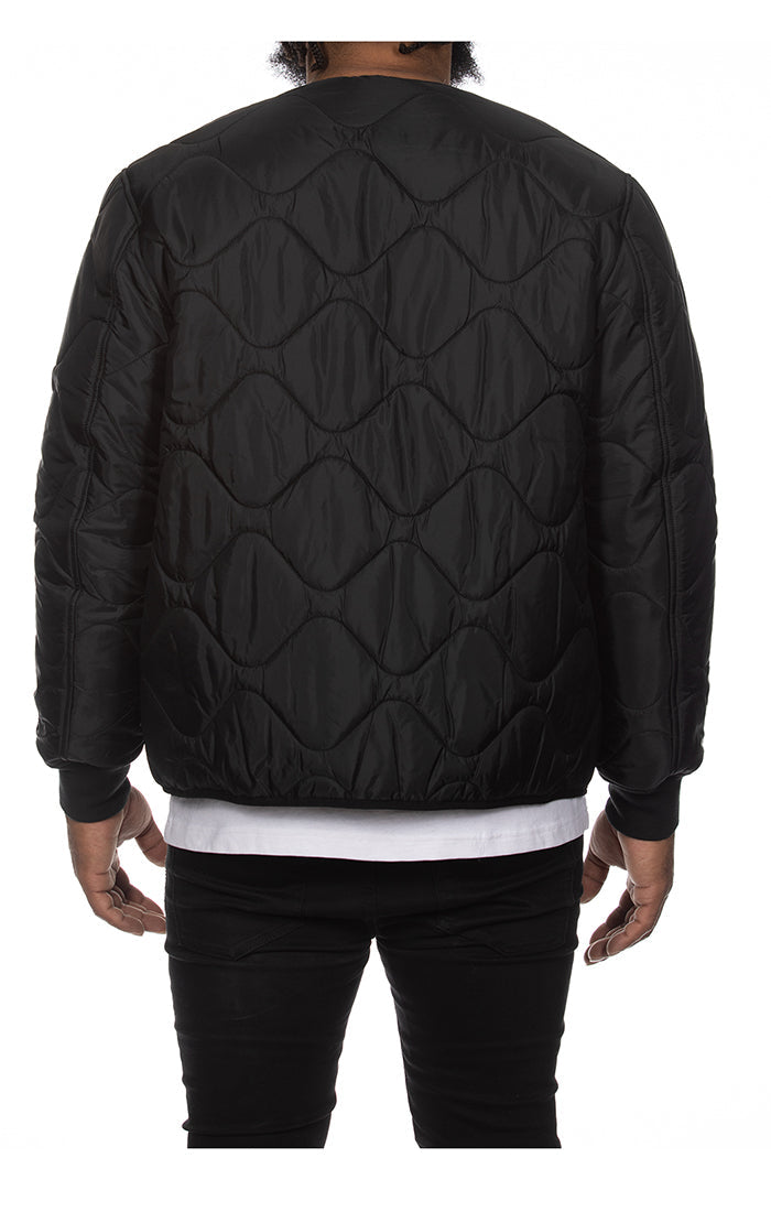 quilt work jacket - black