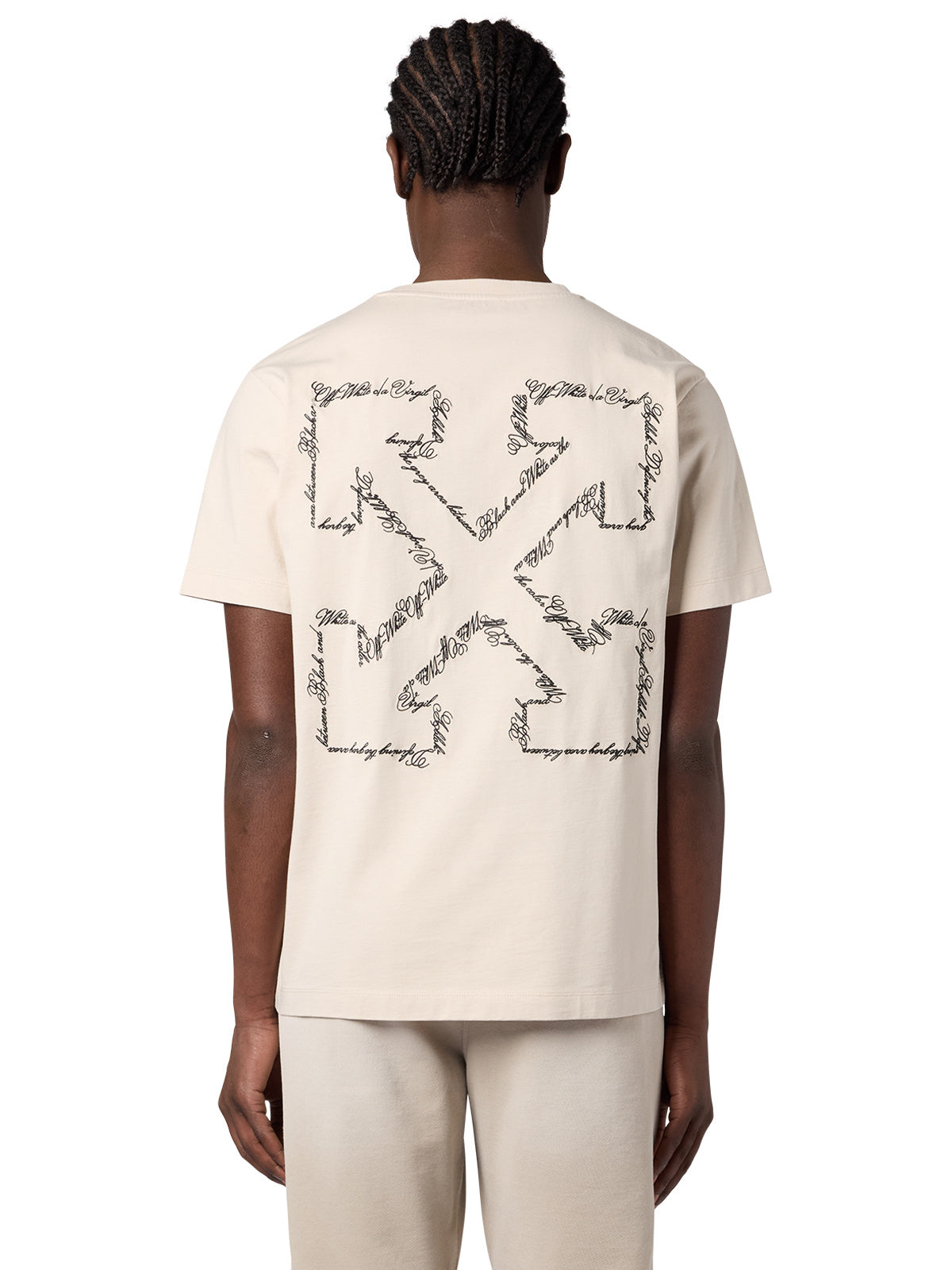SCRIPT ARROW S/S SLIM TEE - CREAM