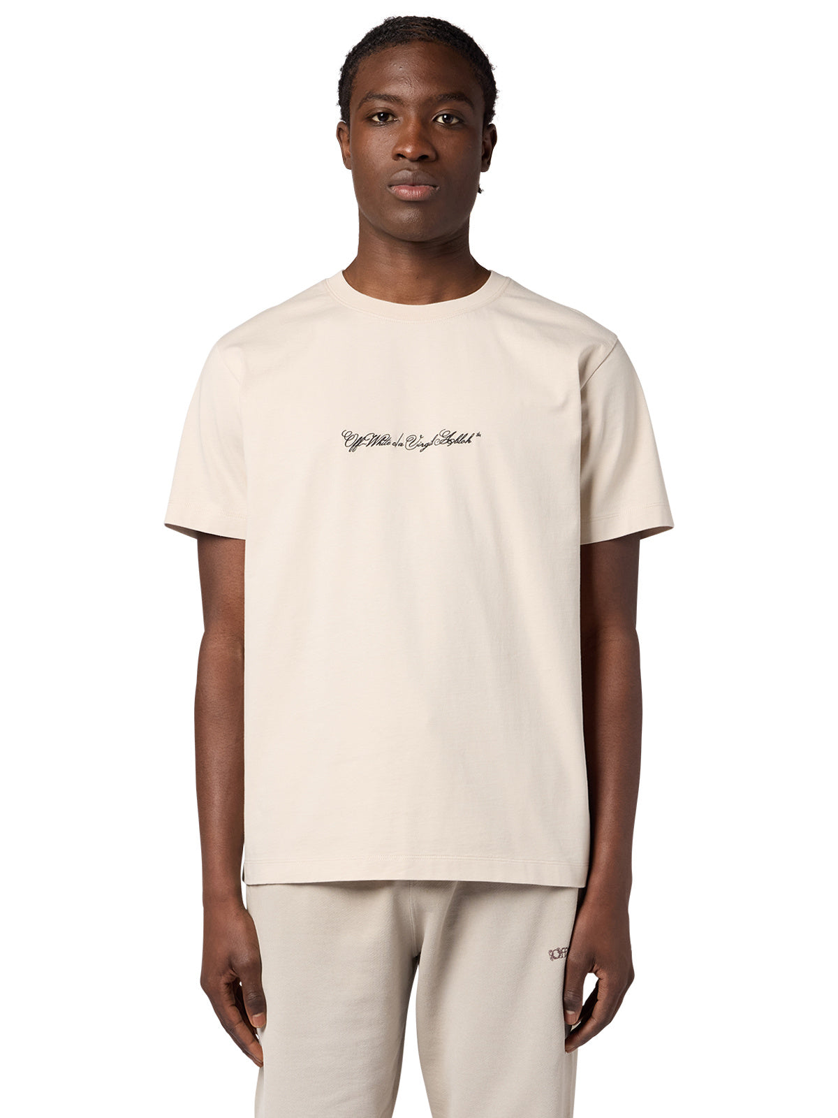 SCRIPT ARROW S/S SLIM TEE - CREAM