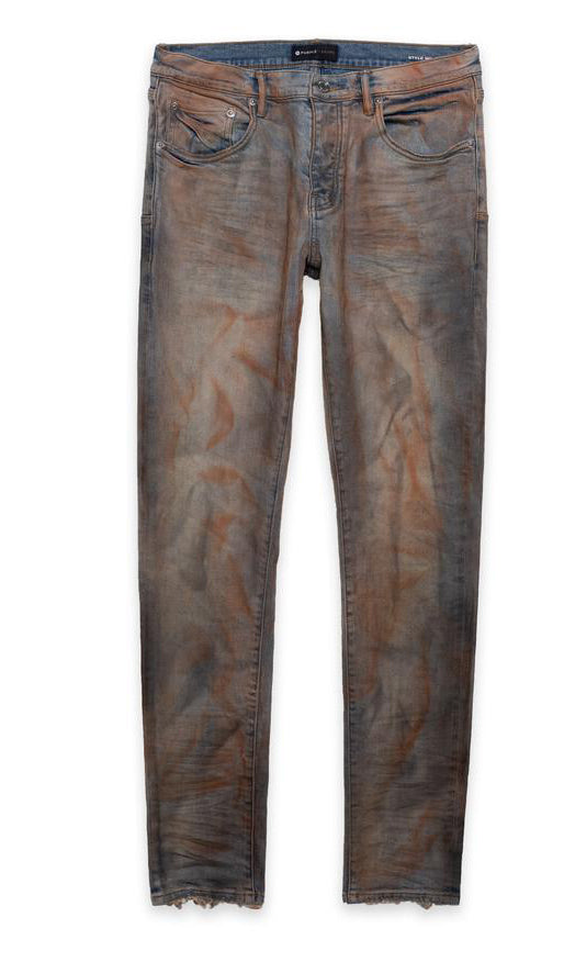 Purple Brand P001 Slim Jeans in rust indigo dirty resin – view 4 of 4