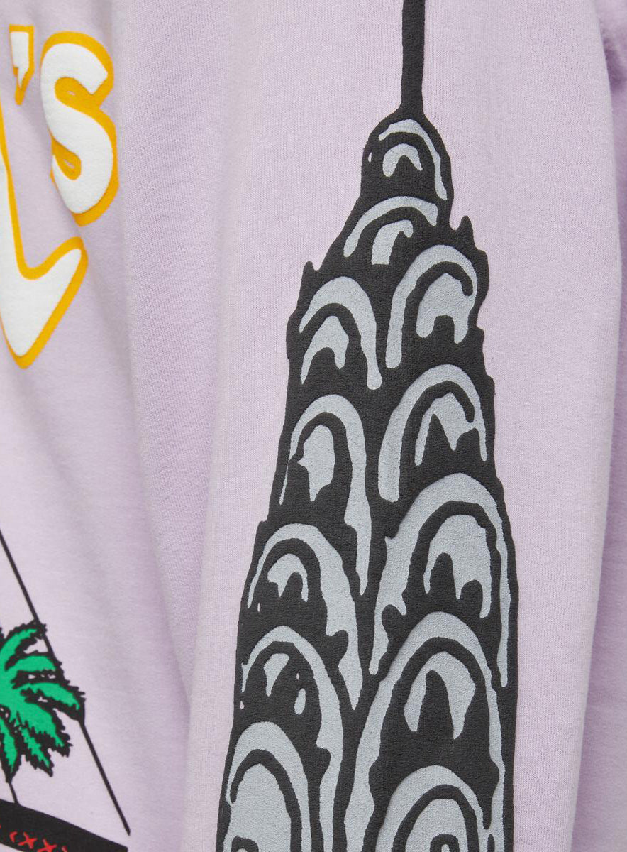 Homme + Femme Cali to NYC hoodie in pastel purple – view 5 of 6