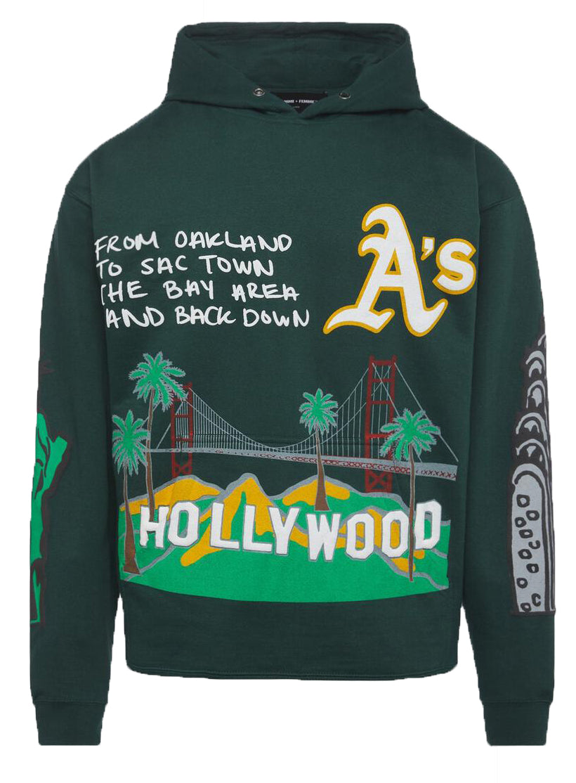 Homme + Femme Cali to NYC Hoodie in Forest Green – view 1 of 6