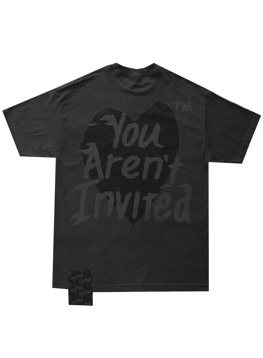 YOU AREN'T INVITED TONAL TEE - BLACK