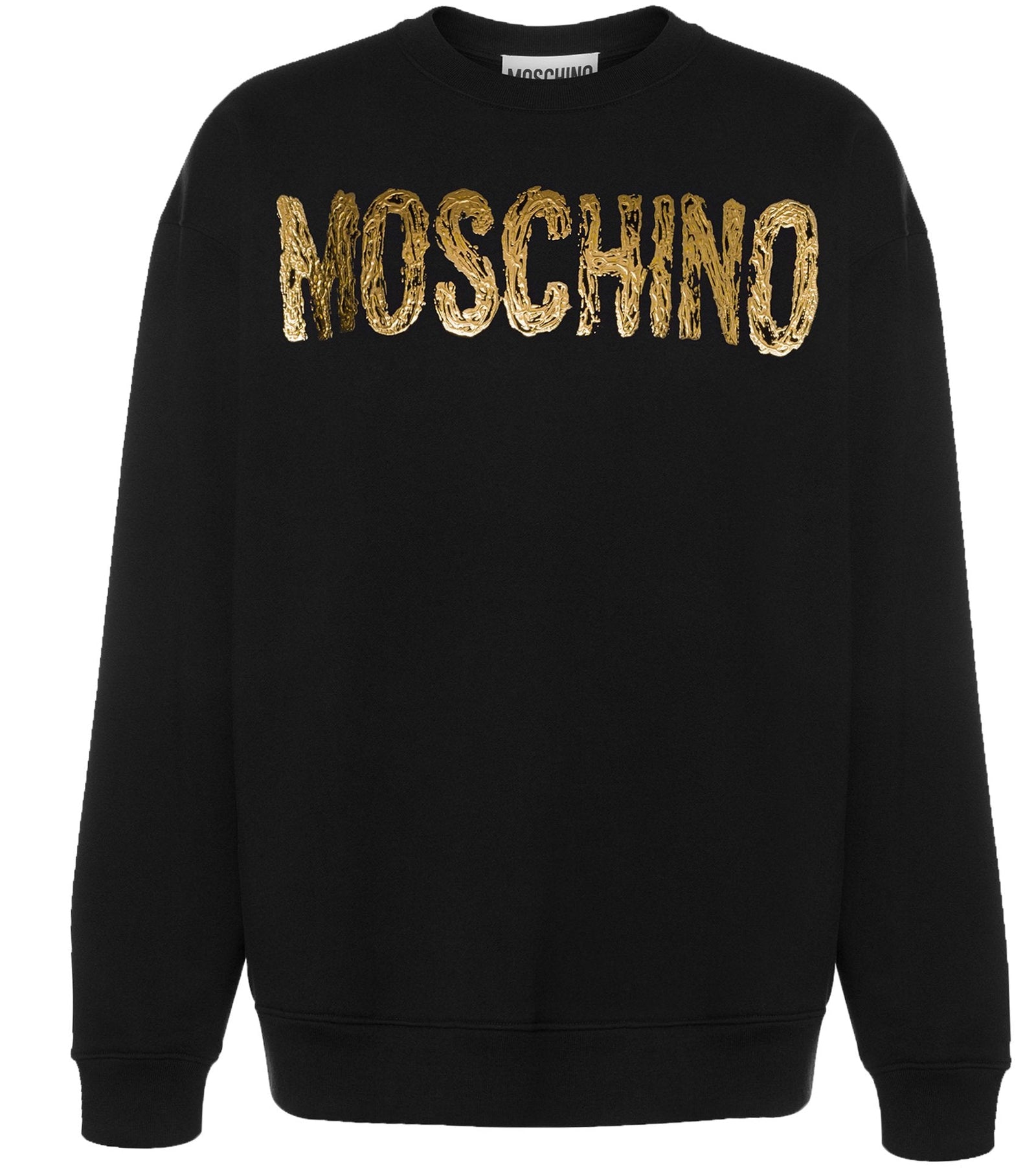Moschino Logo Crewneck Sweatshirt in black/gold – view 1 of 2