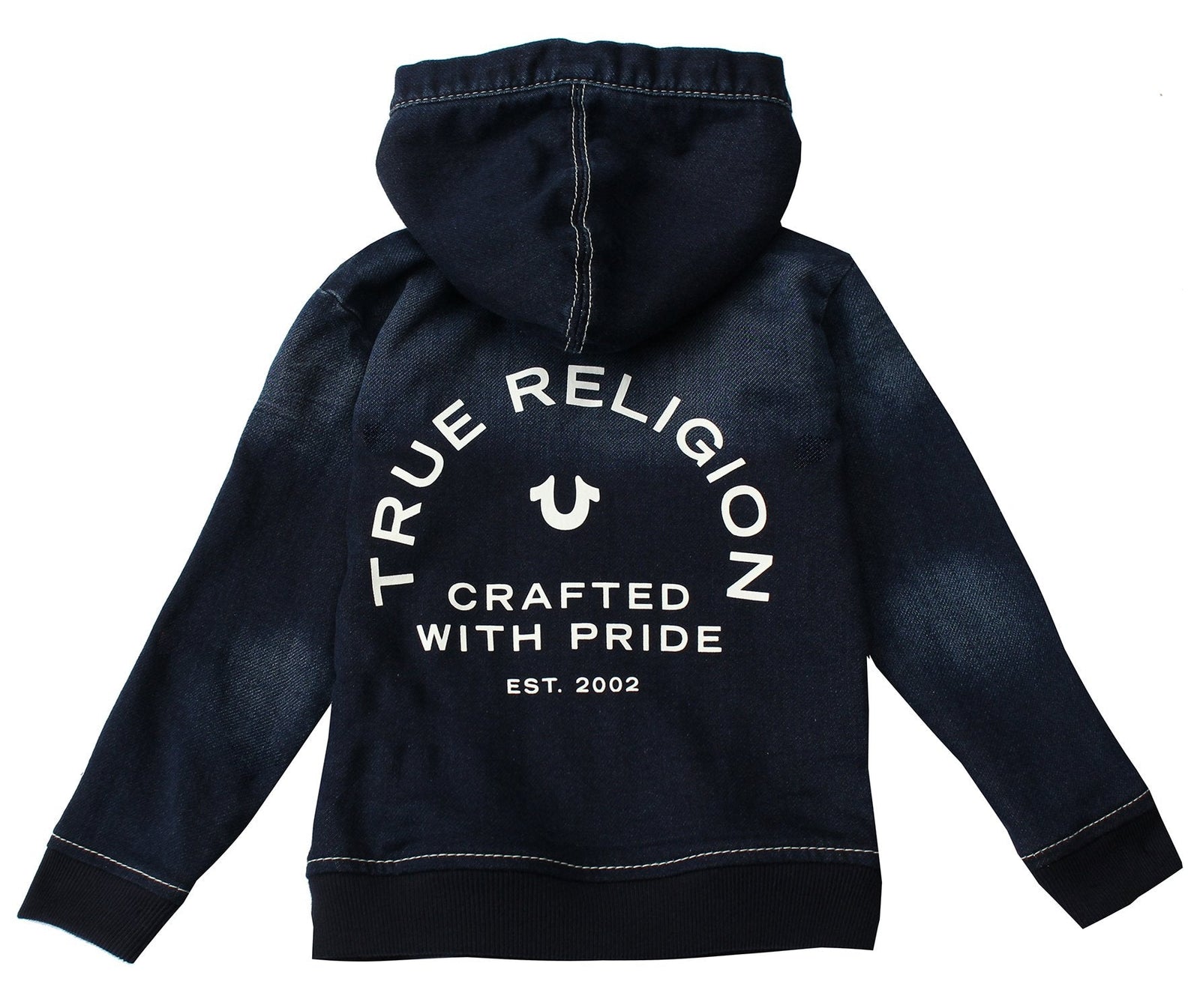 True Religion Kids Single End French Hoodie in bruised wash – view 2 of 5