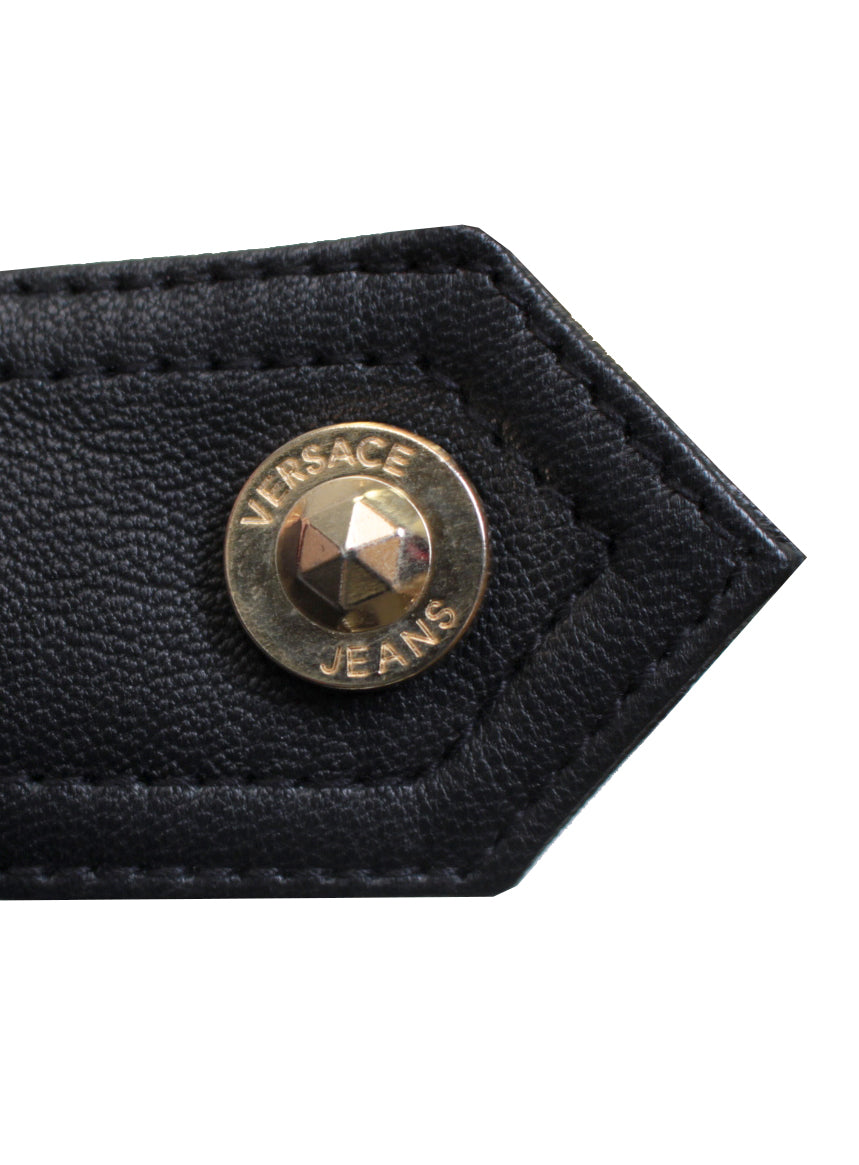 Versace Jeans VJ Leather Jacket in black – view 4 of 4